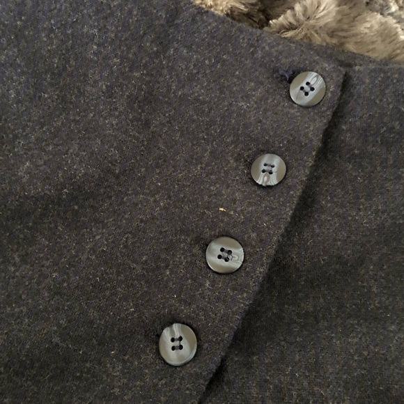 ❤️TRACY EVANS WOOL LIKE SKIRT BUTTON WINTER FALL MINI DARK GRAY BLACK SKORT❤️ - Picture 6 of 9